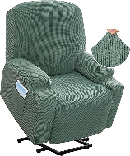 Miniatura 1 de H.VERSAILTEX Funda elástica para sillón reclinable, funda para silla reclinable de elevación eléctrica, ajustable estándar, grande, con bolsillo