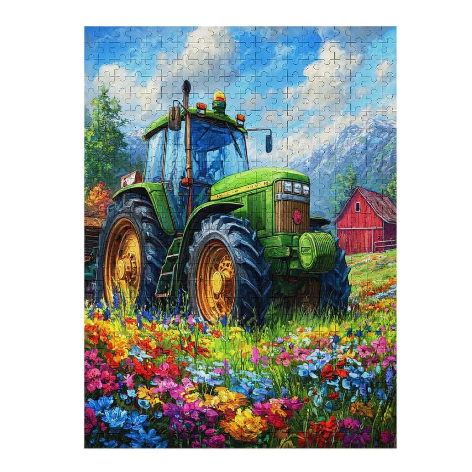 Agriculture Vintage Tractor 500 Piece Pack Classic Jigsaw Puzzle Rural Life Couple Puzzle Partners Ultra Difficult Wall Decor Easter New Year Cardboard 500 PCS