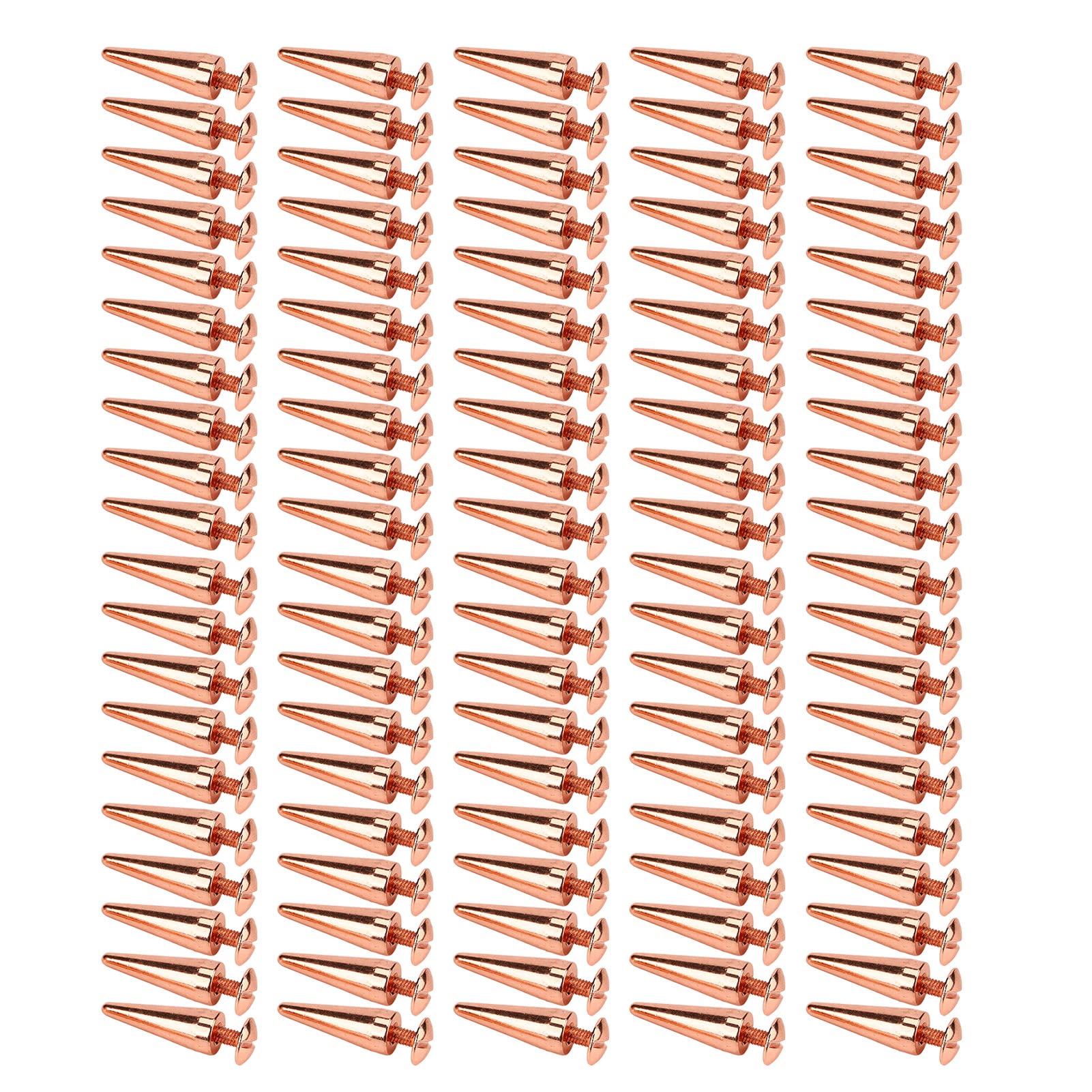 Haofy 100 Juegos de Tachuelas Cónicas de 10x26 Mm para Entusiastas del Bricolaje Material Resistente con Puntas de Remache de Metal para Decorar Ropa de Estilo Punk (latón 2)
