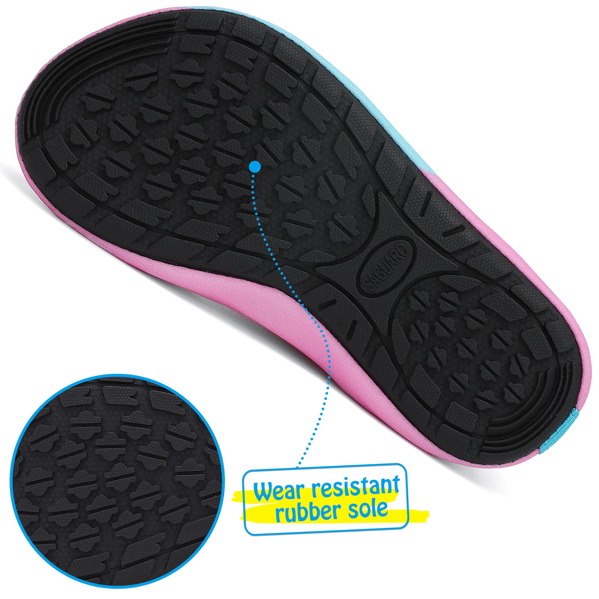 SAGUARO Scarpe da Scogli Bambino Bambina Scarpe Mare Bambini Scarpette Scogli Ragazze Ragazzi Scarpette Mare Antiscivolo Scarpe Immersione Leggere Scarpe Acqua Scarpe Nuoto, Gr. 18-37 EU