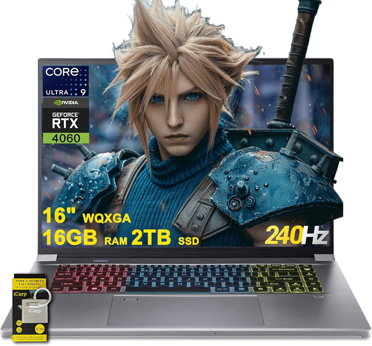 acer Predator Triton Neo 16 Gaming & Creator Laptop 16" WQXGA IPS 240Hz (G-SYNC DCI-P3 100%) Intel 16-core Ultra 7 155H 16GB RAM 2TB SSD GeForce RTX 4060 RGB Backlit AX1650i Win11 w/ICP Accessory - Thumbnail 4