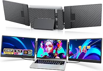 トリプルスクリーン　ディスプレイ Amazon.co.jp: 14インチ デュアルディスプレイ【3画面作業 簡単に接続
