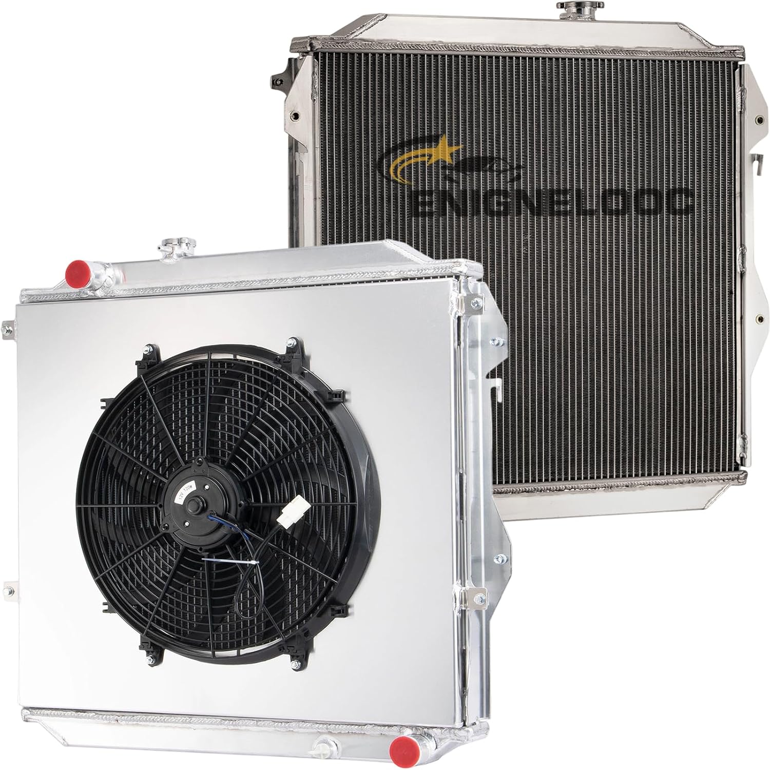 Aluminum Radiator For 1996-2002 97 TOYOTA Hilux Surf KZN185 3.0L 3 Row Core Aluminum Radiators Shroud Fan Automotive Replacement Radiador