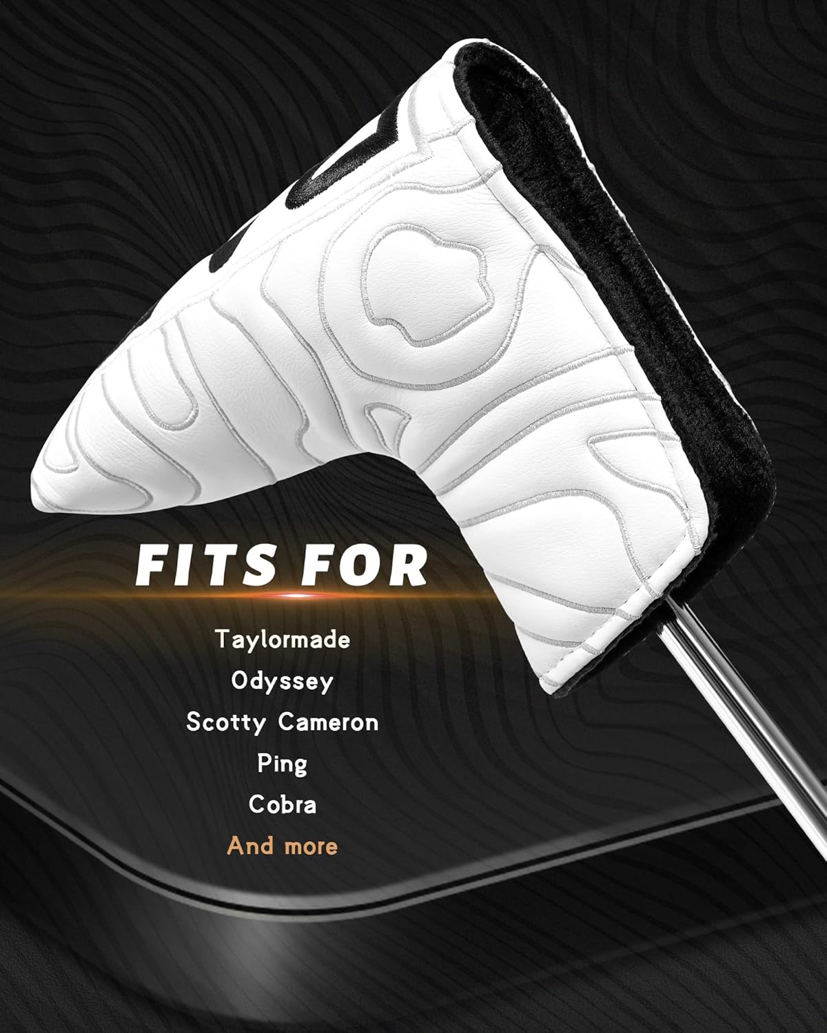 Big Teeth Golf Club Covers Driver Covers Fairway Wood Headcover Hybrid Cover Leather, Mallet Putter Covers Blade Headcovers, Golf Iron Club Head Covers for Most Brands