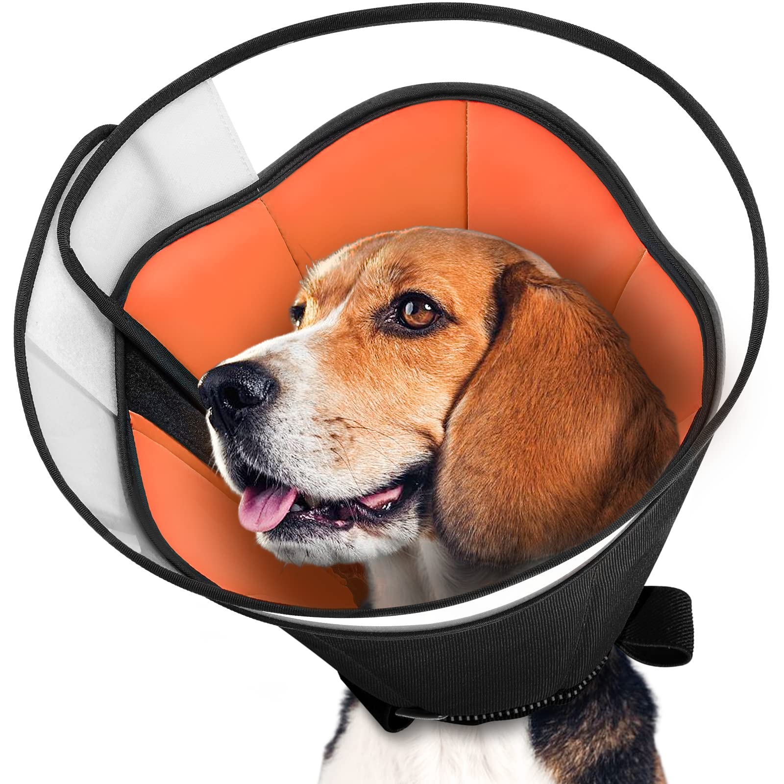 FURTIME Dog Cone for Large Medium Small Dogs Alternative After Surgery,Adjustable Dog Recovery Collar for Pets,Soft Elizabethan Collar,Prevent Licking Wounds