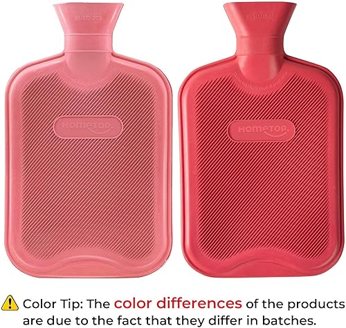 Miniatura 2 de Botella de agua caliente de goma Hometop Premium Classic ideal para el alivio del dolor terapia fría y caliente Rojo 1