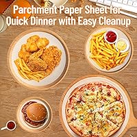 Vista 4 de ISKYBOB 200 hojas redondas de papel pergamino, 4 pulgadas, 6 pulgadas, 8 pulgadas, 10 pulgadas, 4 tamaños, forros para tartas, a prueba de grasa