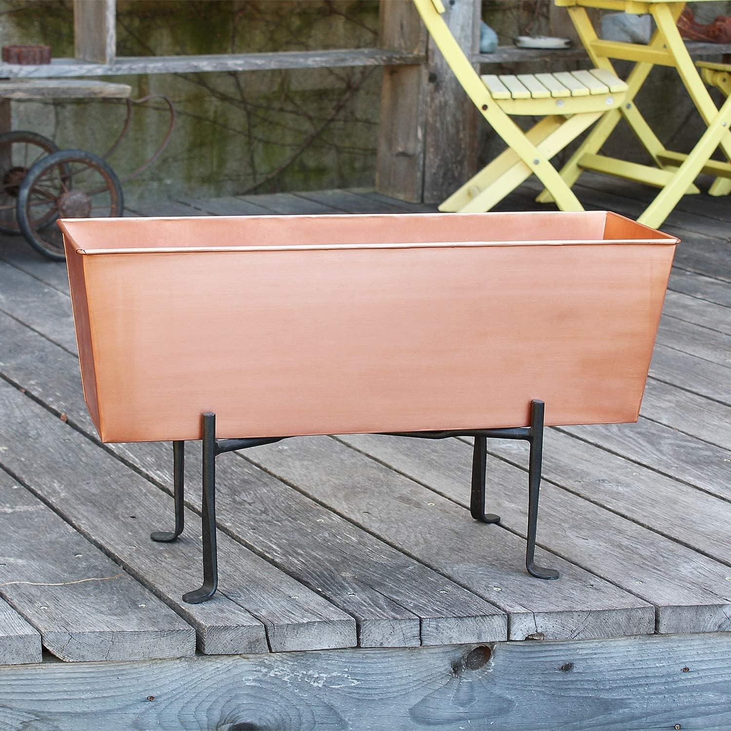 C-09C-S1 Flower Window Box and Stand, Copper and Black