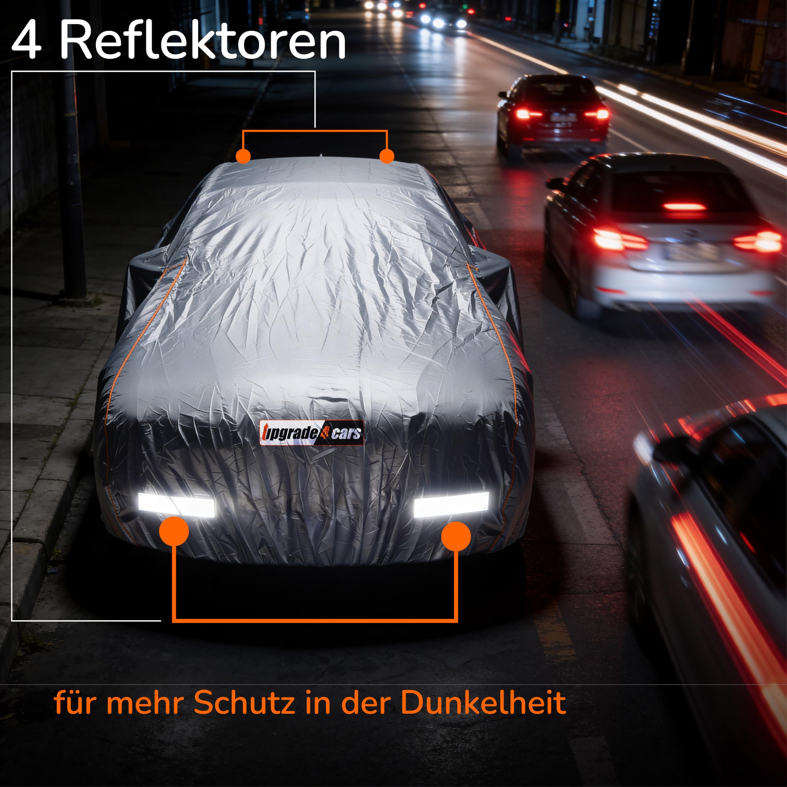 Upgrade4cars Autoabdeckung Outdoor Vollgarage Wasserdicht Version 2026 | Auto Abdeckplane Komplett für alle Jahreszeiten | Autoplane Universal Pkw - M (440x180x120 cm)