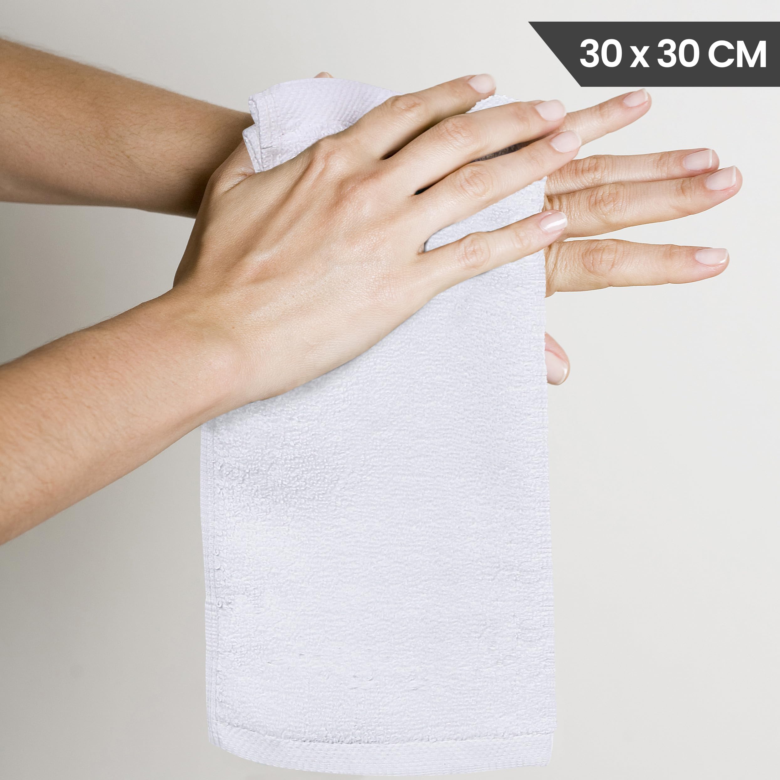 Utopia Towels Lot de 24 Serviettes essuie-Mains, 30 x 30 cm, 100% Coton (Blanc)
