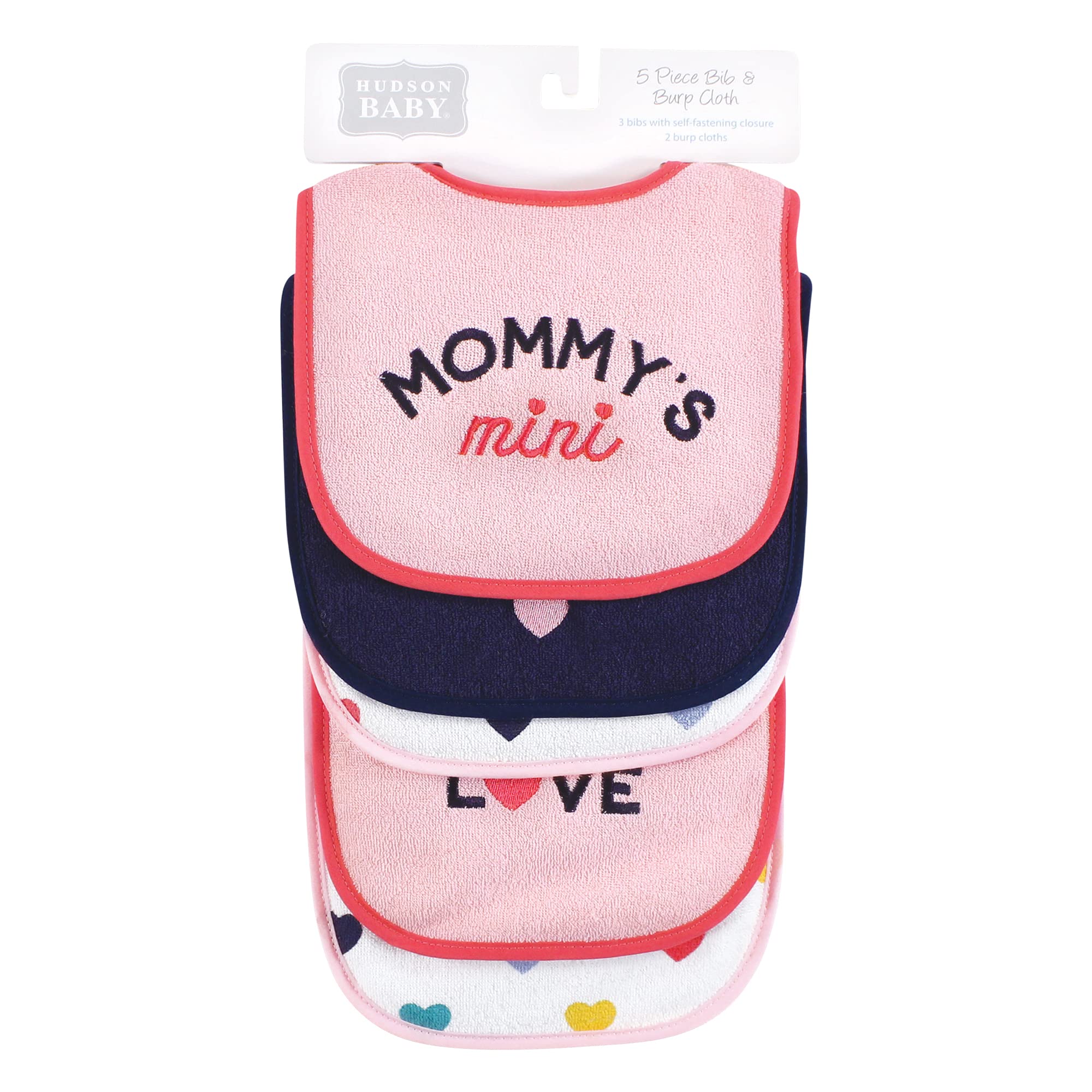 Hudson Baby Uni Baby Baumwolle Frottee Lätzchen und Spucktuch Set, Bold Mom Dad, One Size