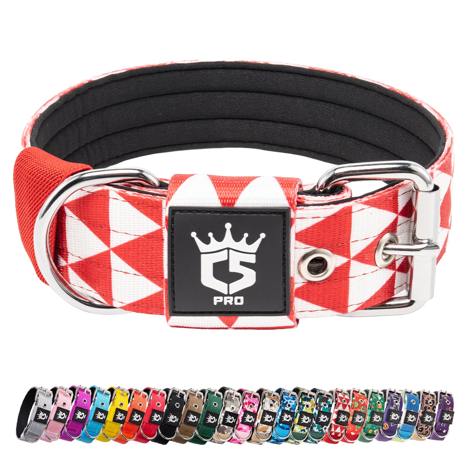 TSPRO Collar Táctico para Perros Ajustable, Collares con Broche de Metal Robusto, de 3,8 cm de Ancho, Duradero y Cómodo para Perros Medianos y Grandes (Camo Rosado M) — view 15