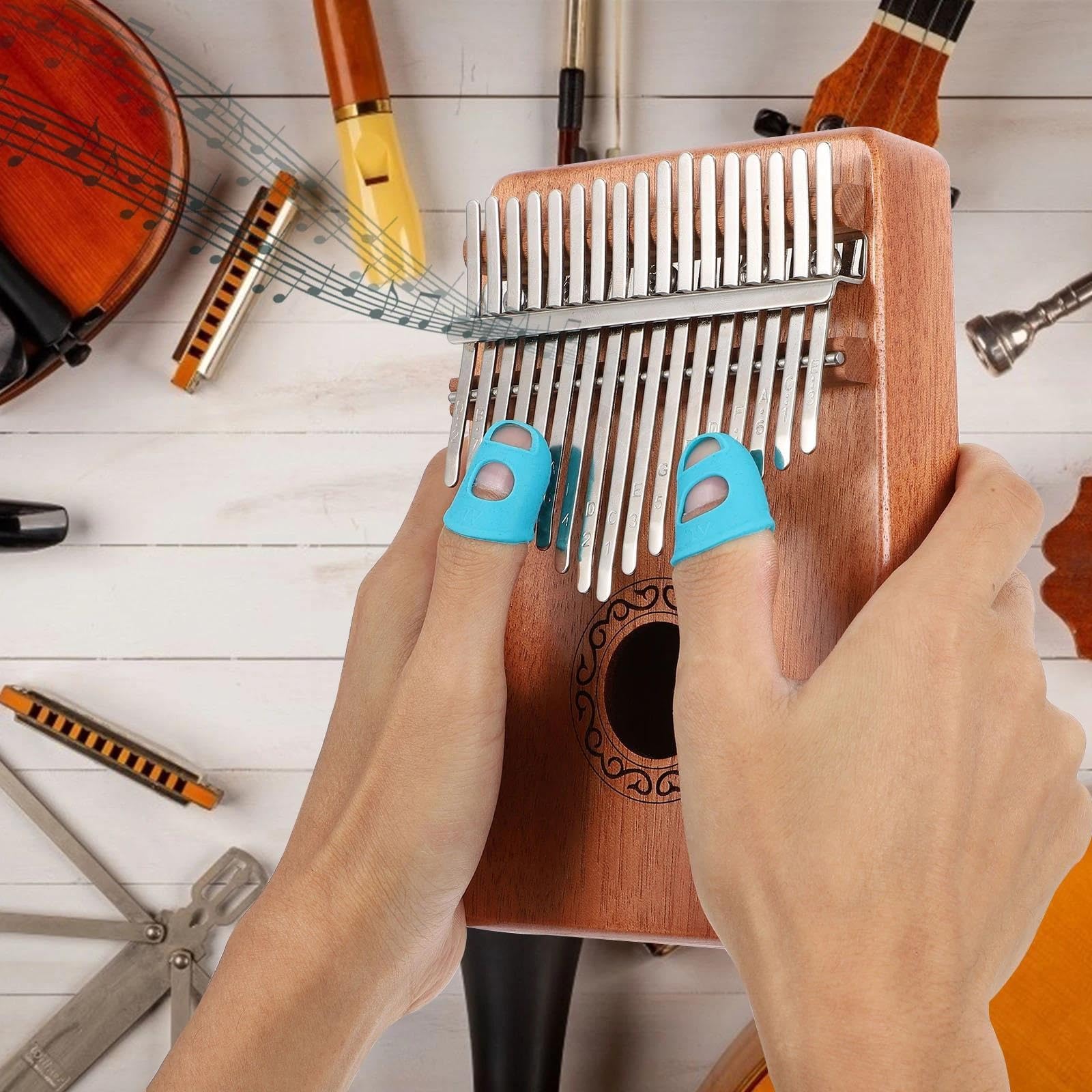 17 Nutowy Kalimba Kciukowa Na Pianino Z Fakturą Drewna Wielorybiego Idealna Dla Początkujących Kalimba