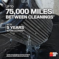 Vista 7 de K&N High-Flow Original Lifetime Universal Clamp-On Air Filter: High Performance, Premium, Washable: Flange Diameter: 4 In, Filter Height: 9 In
