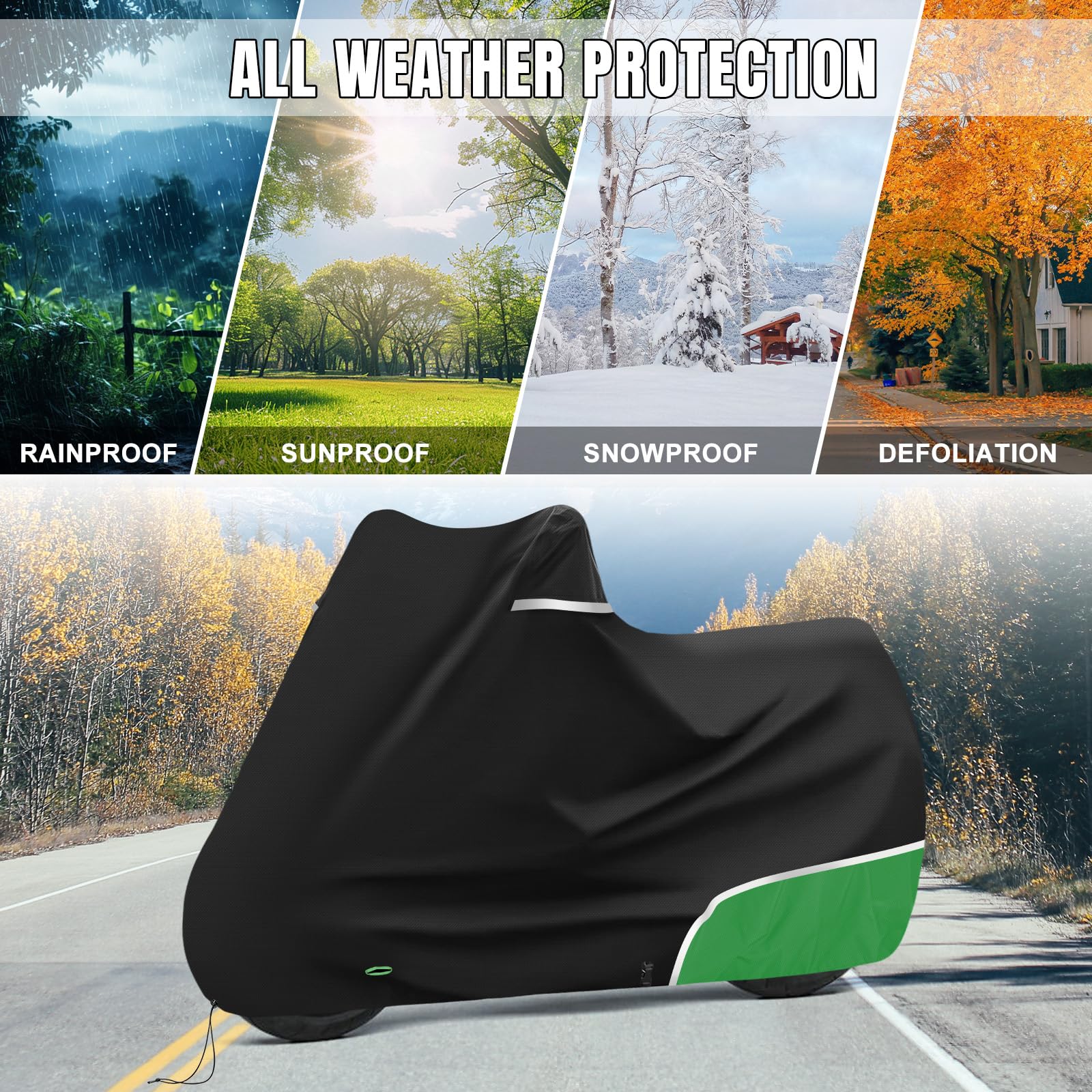 Plandeka ochronna na motocykl Z650, seria Z, odporna na warunki atmosferyczne, wodoszczelna, odporna na rozerwanie i wytrzymała plandeka motocyklowa outdoorowa