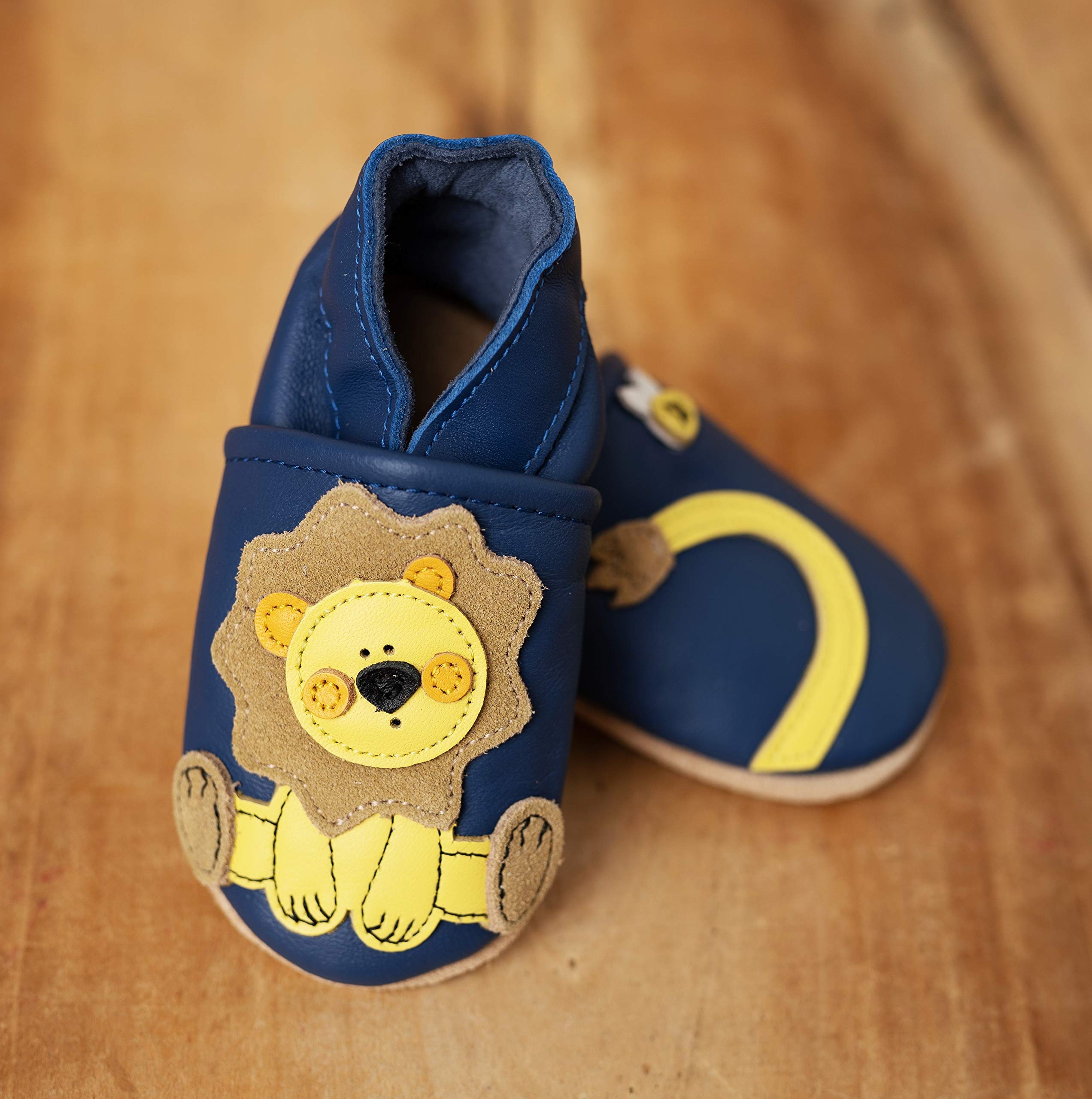 Krabbelschuhe - MARKENQUALITÄT VIELE Motive bis 4 Jahre Babyschuhe Leder Babyhausschuhe Lauflernschuhe Lederpuschen Hausschuhe - 3