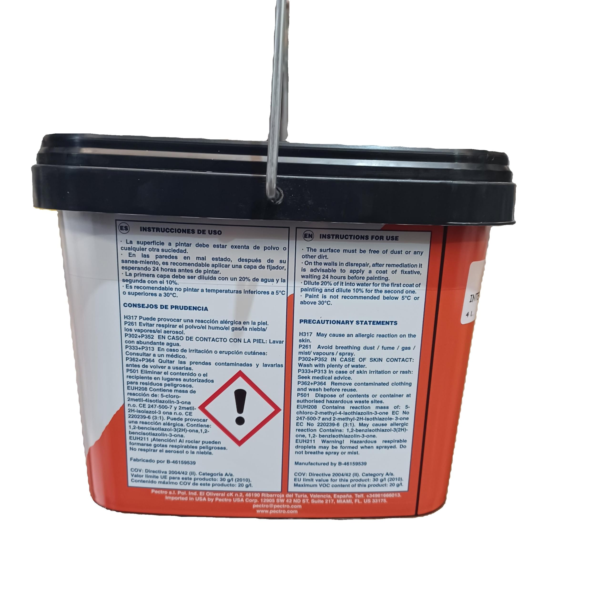 PECTRO Kit Pintura antihumedad blanca 6,6 kg (4L) - incluye rodillo, rejilla, brocha y cinta - pintura interior mate para paredes, techos, baños y zonas húmedas - fácil aplicación y alta cobertura