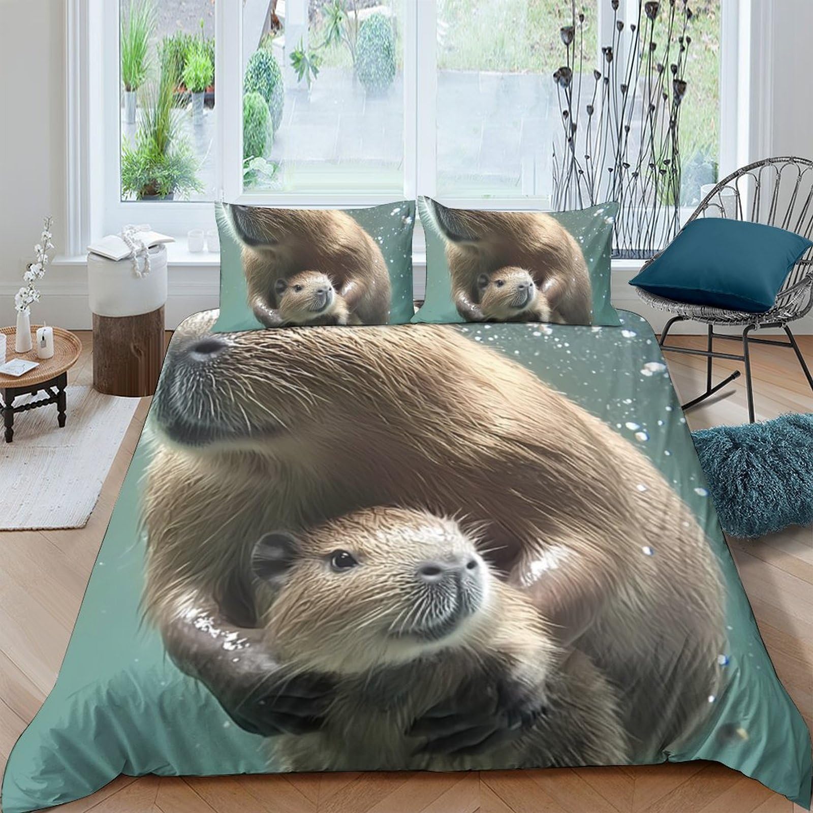 Ctjqhvkz Style-8 3D Printed Sloth Hug Fitted Sheet Microfiber Soft Animal Lovers Mattress Cover Bedroom Dorm Decor Easy Care Single（135X200cm）