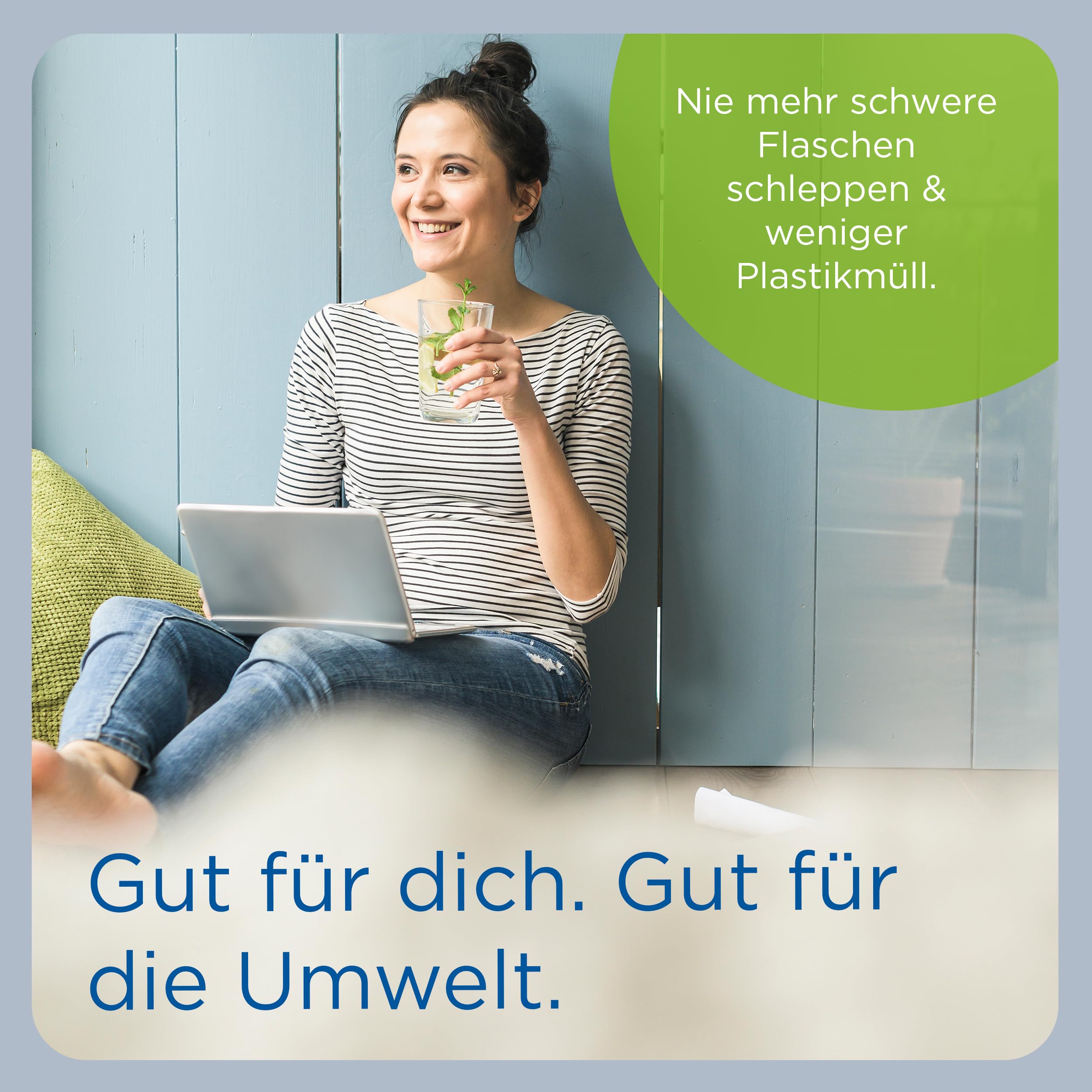 BRITA Wassersprudler sodaONE weiß inkl. CO2-Zylinder und BPA-freier PET-Flasche | Macht aus Leitungswasser prickelndes Sprudelwasser (bis zu 60l pro Zylinder)