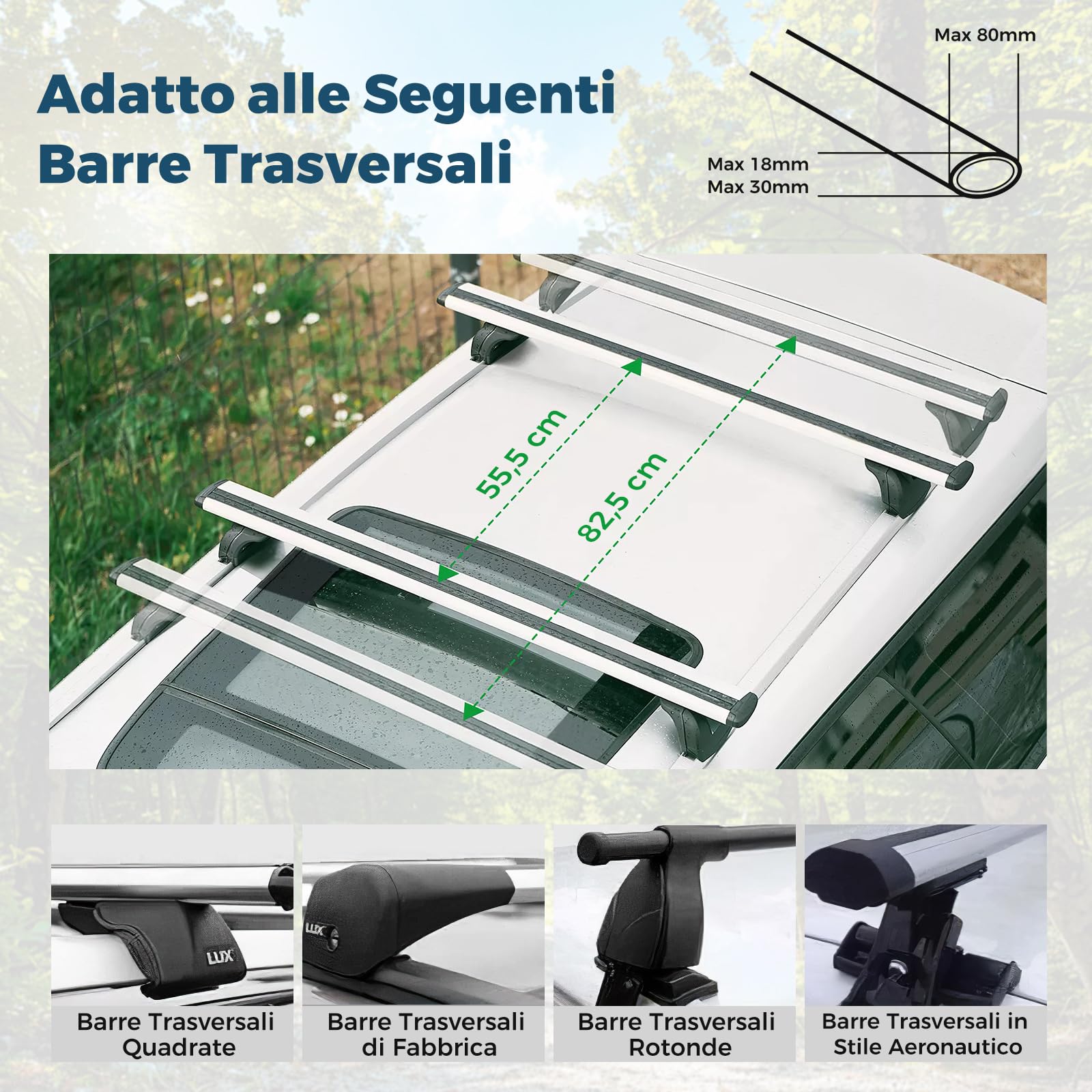 COSTWAY Box da Tetto per Auto XL, Baule Tetto Universale Rigido Impermeabile Super Resistente in Fibra Carbonio e Metallo, Portapacchi per Auto con Chiavi, Capacità 75 kg (201 x 79 x 38 cm)