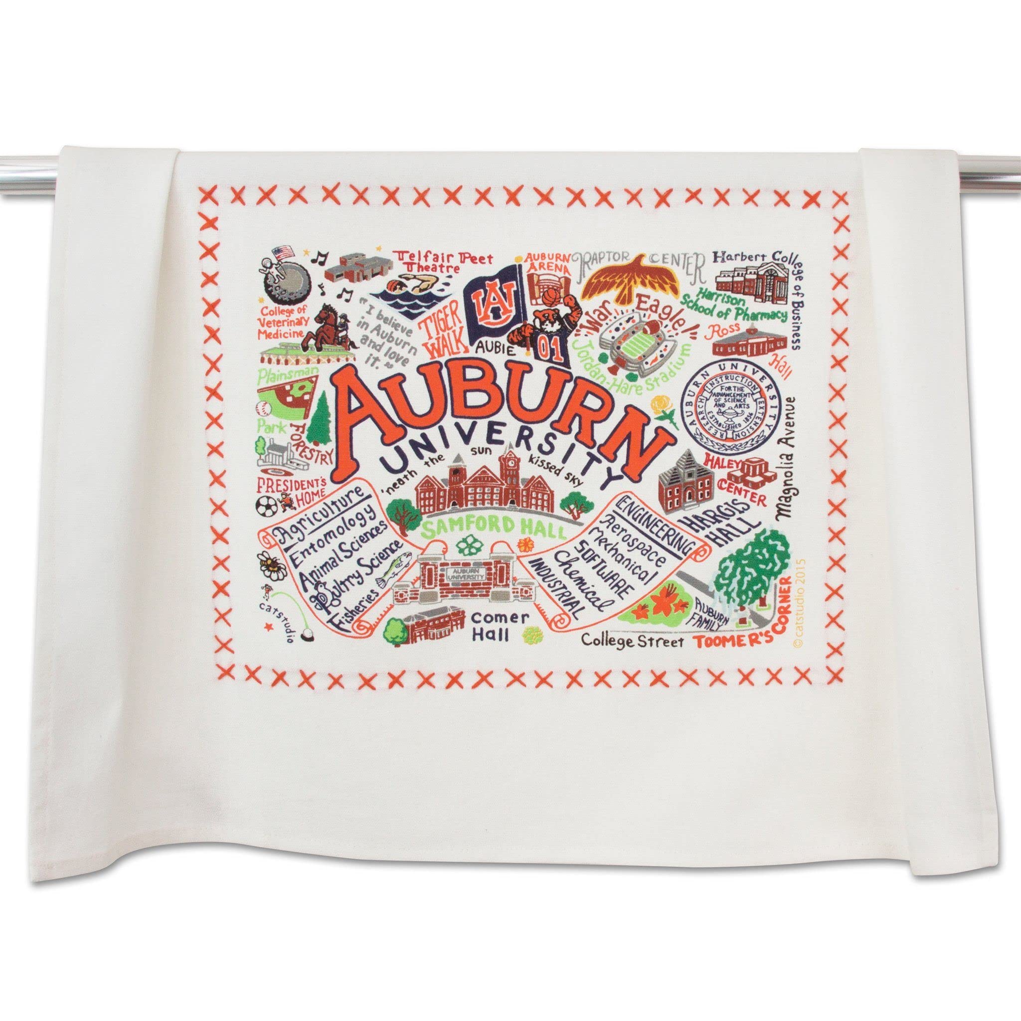 Catstudio Dish Towel, Auburn University Tigers Hand Towel - Collegiate Kitchen Towel for Auburn Fans - Perfect Graduation Gift, Gift for Students, Parents and Alums