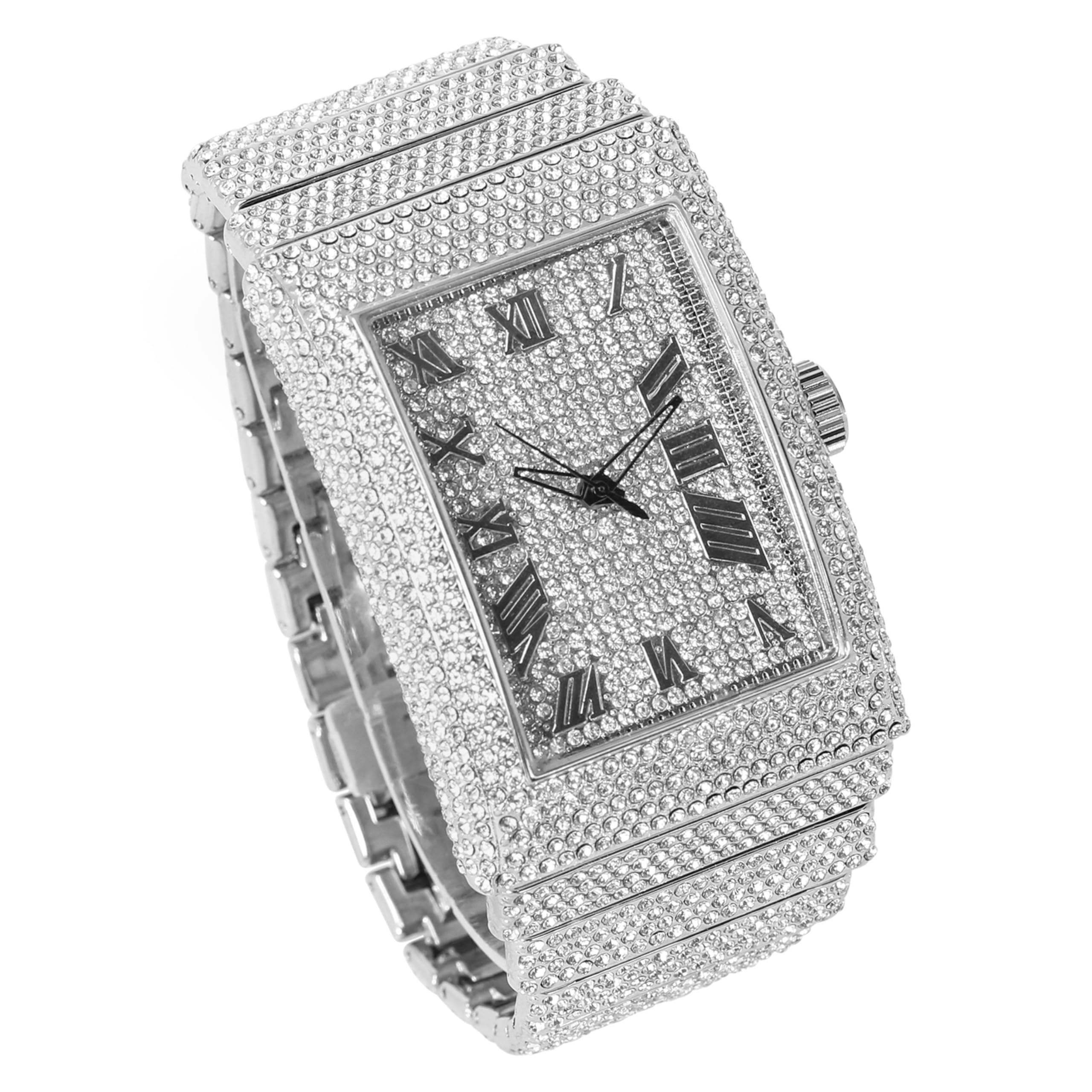 Herren-Armbanduhr und Armband, 40 mm, rechteckiges Gehäuse