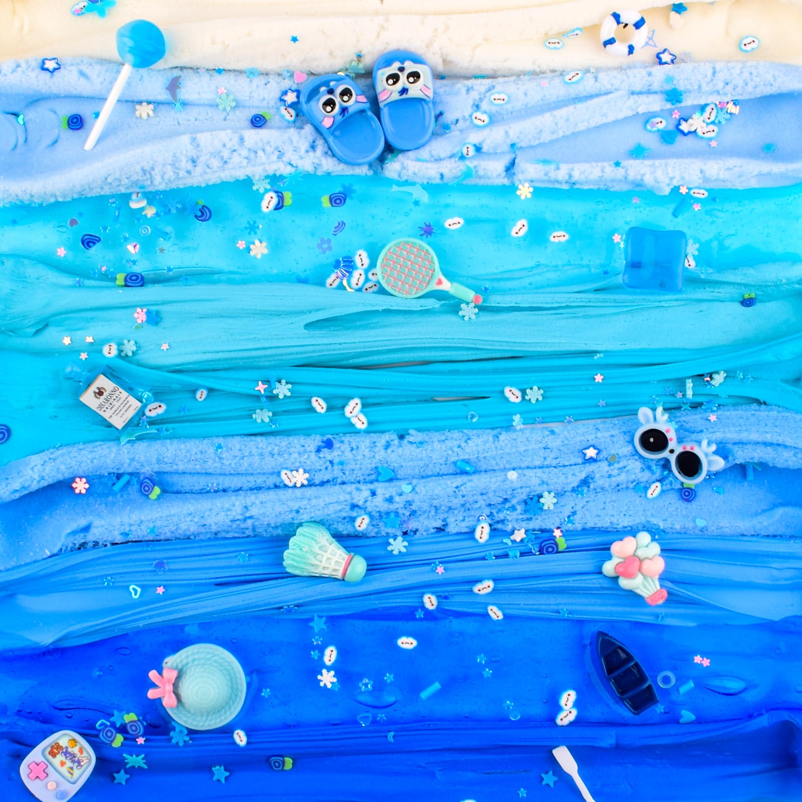 6er Slime Set für Kinder, 6 x 60 ml blaues Schleim Spielzeug mit Cloud Slime