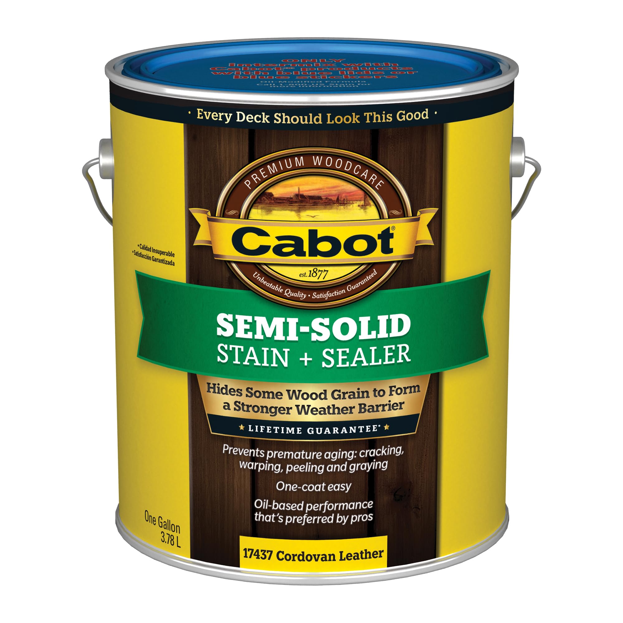 Cabot Semi-Solid Wood Stain + Sealer, Low VOC, Cordovan Brown