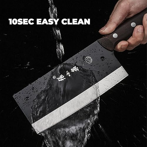 Miniatura 7 de ZHANG XIAO QUAN SINCE 1628 Carne Cleaver 7.3 pulgadas, cuchillo chino ultra afilado hecho de acero inoxidable de alto carbono, cuchillo de chef