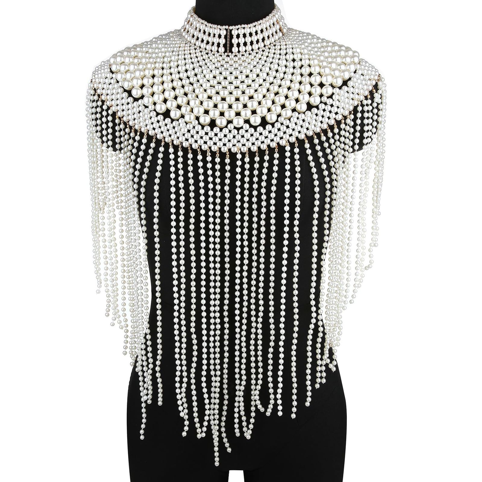 Nappe Perle Scialle per Abito da Sposa Catena Spalla Moda per Abito da Sera Elegante Catena per il Corpo per Occasioni Formali Donne