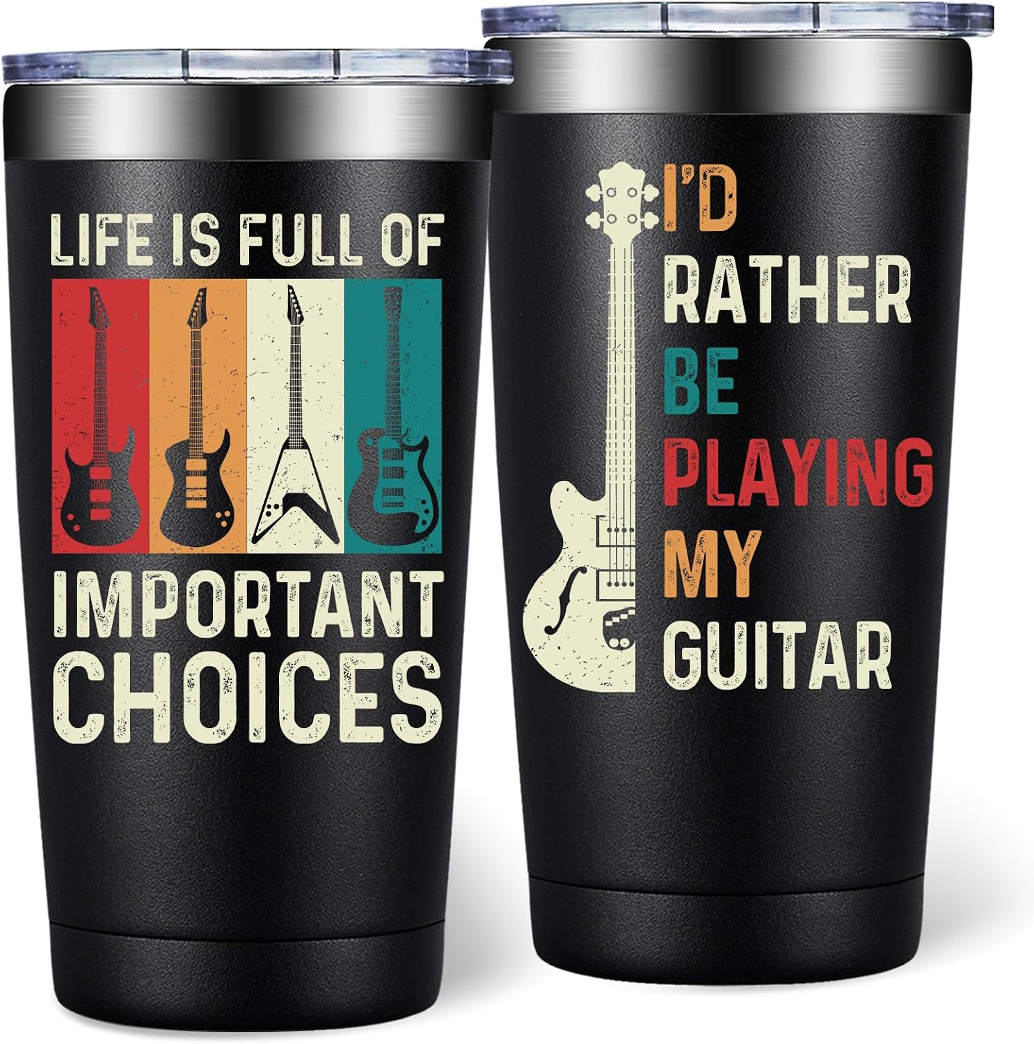 Guitar Gifts for Men Women - Musical Gifts for Guitar Players - Fathers Day, Birthday, Christmas Gift for Guitarist Music Lover - 20oz Guitars Tumbler