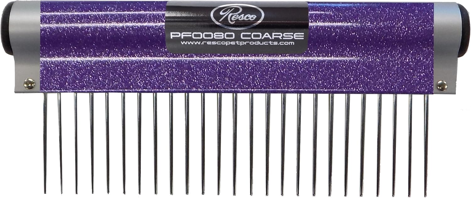 Resco Ergonomic Dog, Horse, Cat, Pet Grooming Comb with Medium Tooth Spacing, 1.5-Inch Pin Length, 6-Inch Handle Length