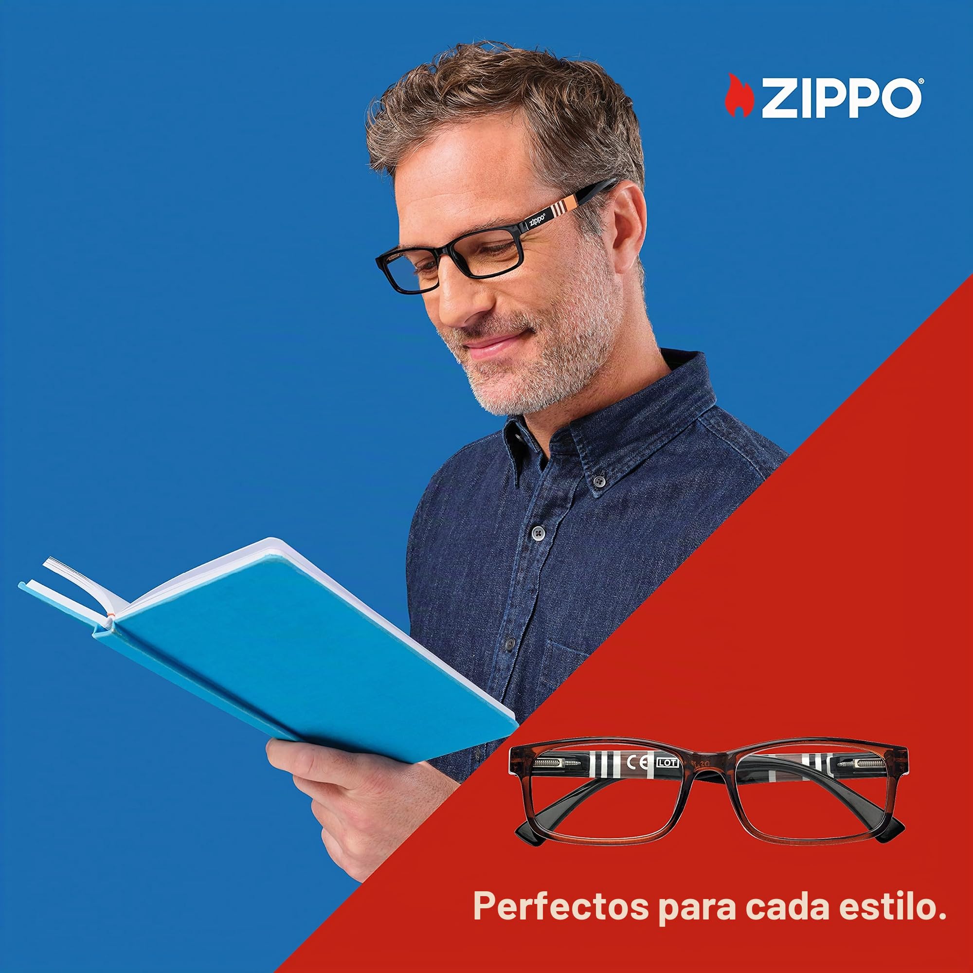 Zippo Gafas de lectura, hechas con un marco de líneas blandas, ideal para hombres y mujeres