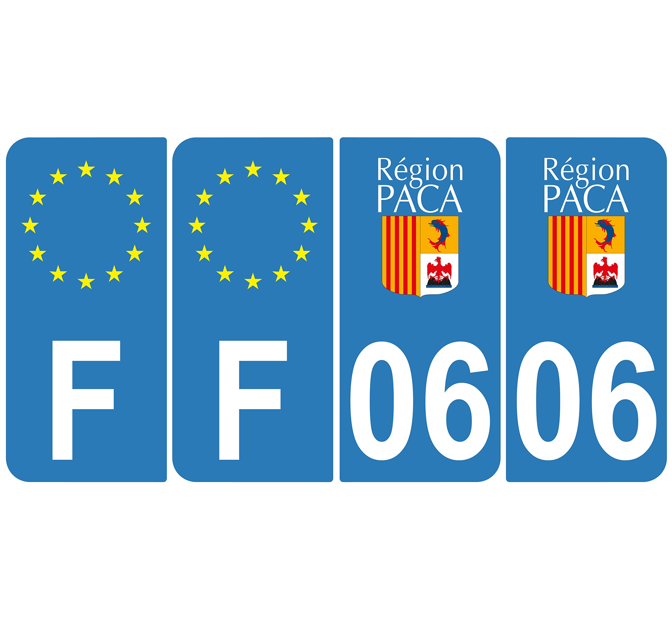 Aimant Plaque Immatriculation Supstick 2 Stickers Autocollants Plaques Immatriculation Moto Dept 2A Corse Bleu Foncé 1 Angle Arrondi Drapeau Corse