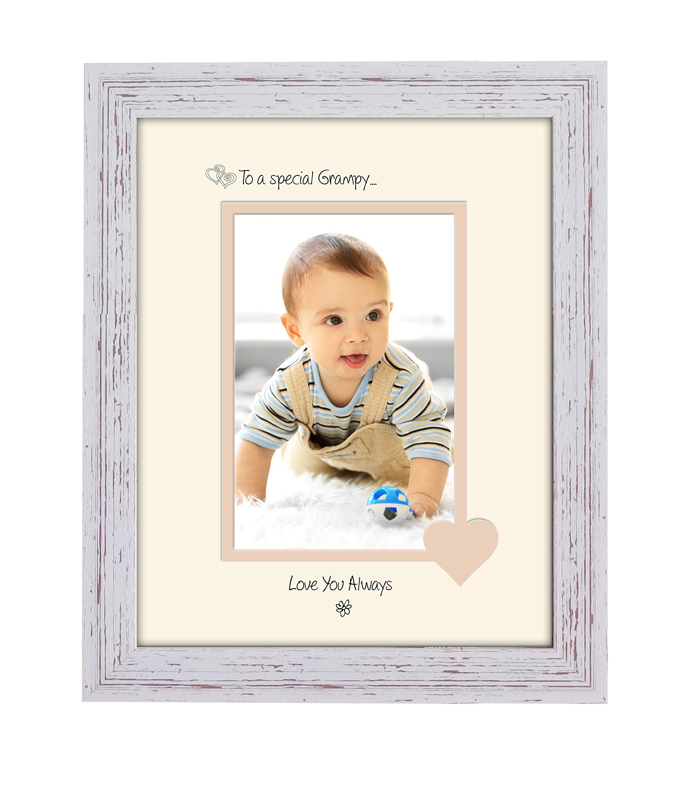 Photos In A Word Shabby Chic Frame Cream Mount Beige Inside Grampy Photo Frame Special Grampy Love You Always Portrait 1143F Double Mounted Quality Gift (Shabby Chic Frame Cream Mount Beige Inside)