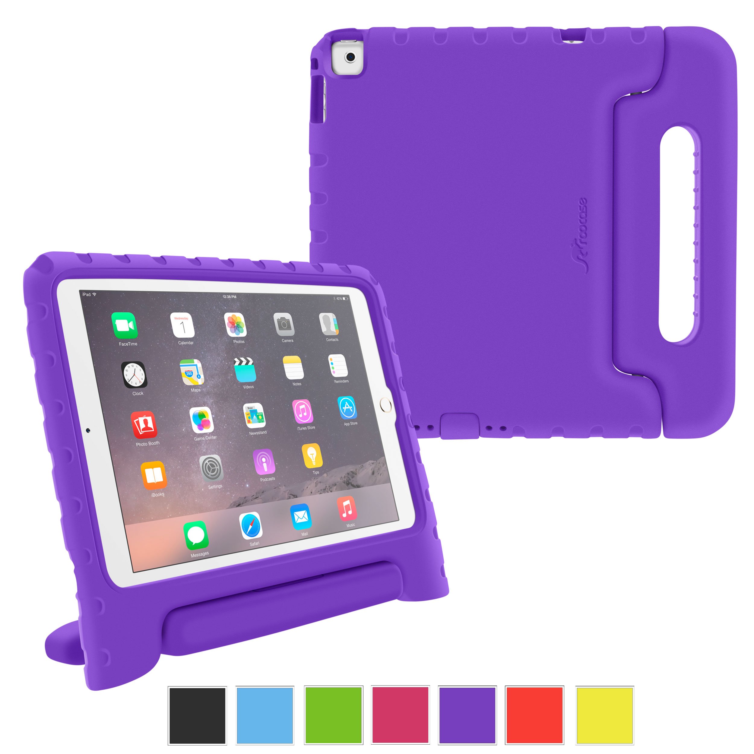iPad Pro 9.7 Case, Apple iPad Pro 9.7 Kids Case, rooCASE KidArmor Kid Proof EVA Foam for Apple iPad Pro 9.7 - Convertible Kickstand Handle Kids Friendly Cover Case, Purple