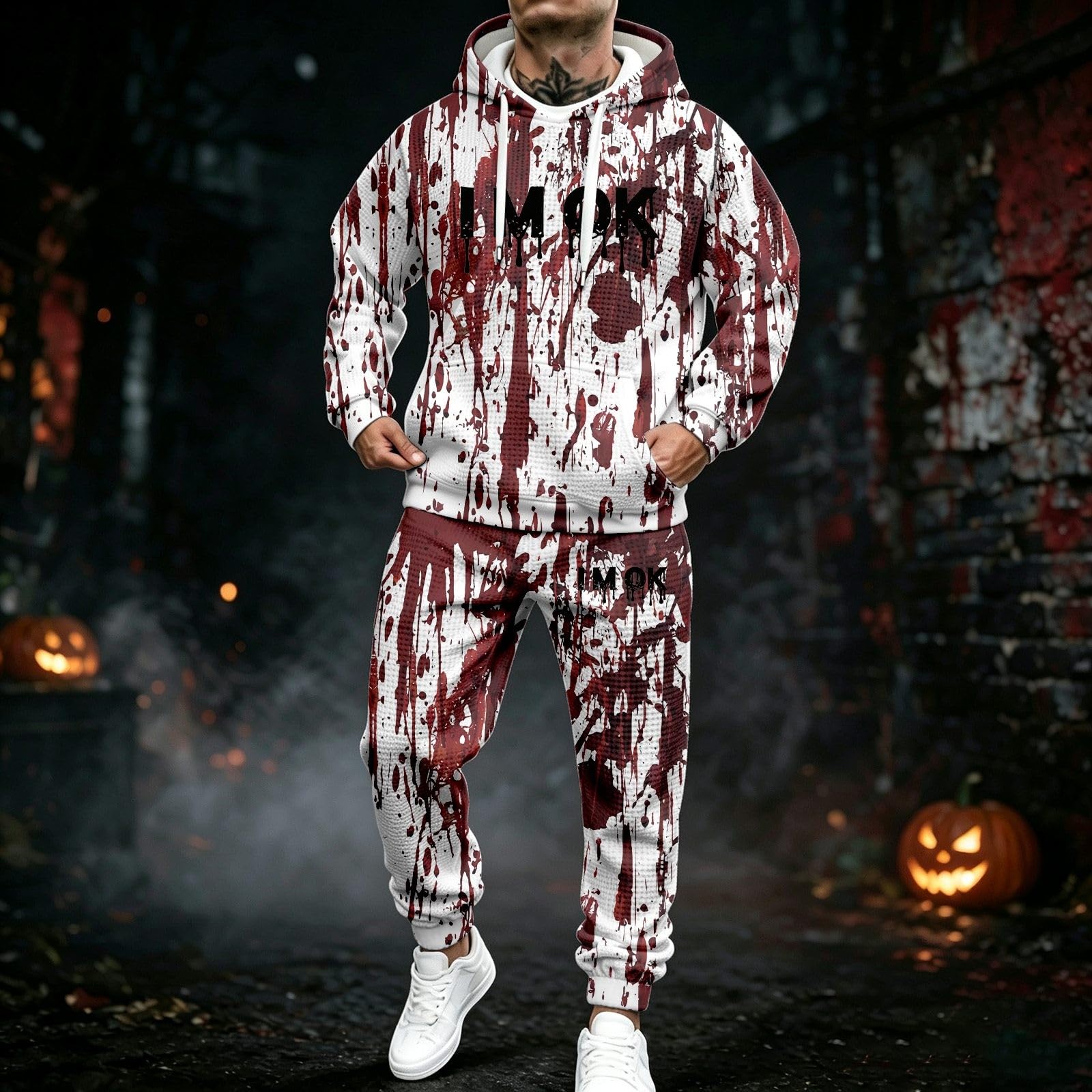 Costume d'Halloween pour homme avec pull et pantalon