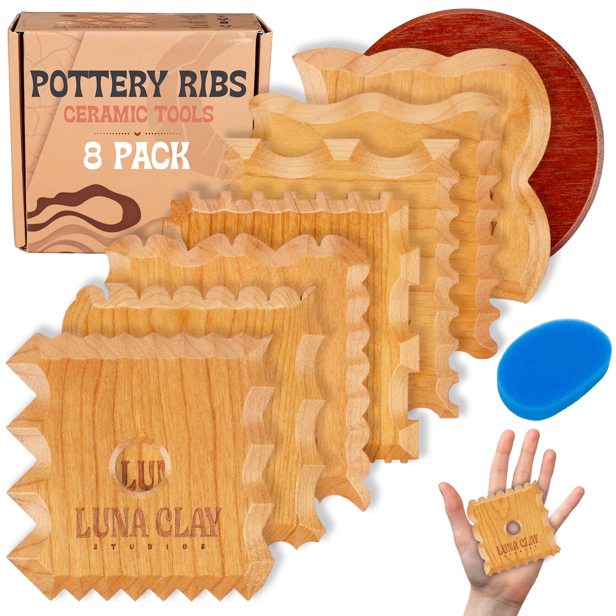 Amazon.com: Kiln-Dried Cherry Wood Pottery Ribs & Pottery Tools