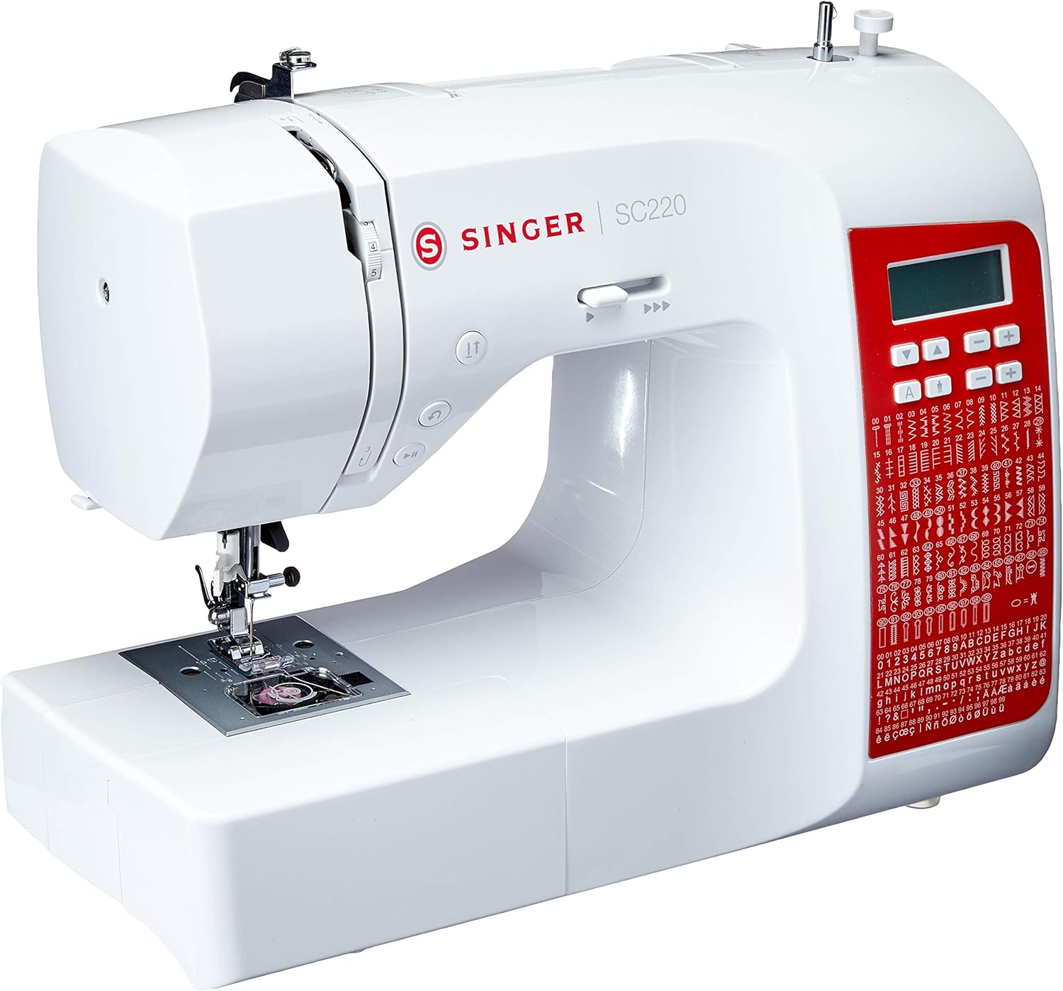 SINGER SC220 Electronic Sewing Machine, front-right view