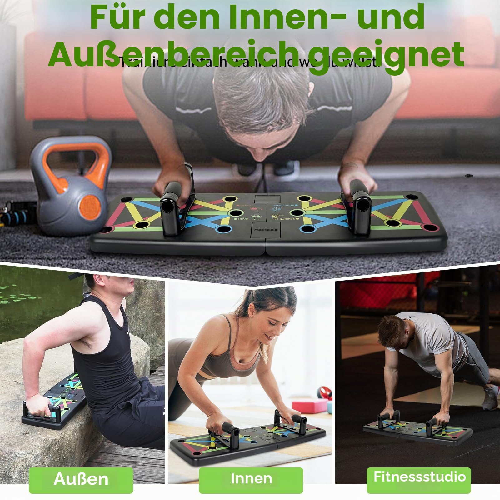 Liegestützbrett Push Up Board Verbessertes Konzept Faltbar Liegestütze Brett Liegestützgriffe Home Gym Liegestütze Fitnessgeräte für Zuhause