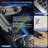 Aspirator vertical fără fir Ludunbuy 4 în 1, 26000 Pa, cu afișaj digital, 6000 mAh, 3 trepte de viteză, autogolire, pentru mașină și păr de animale 3