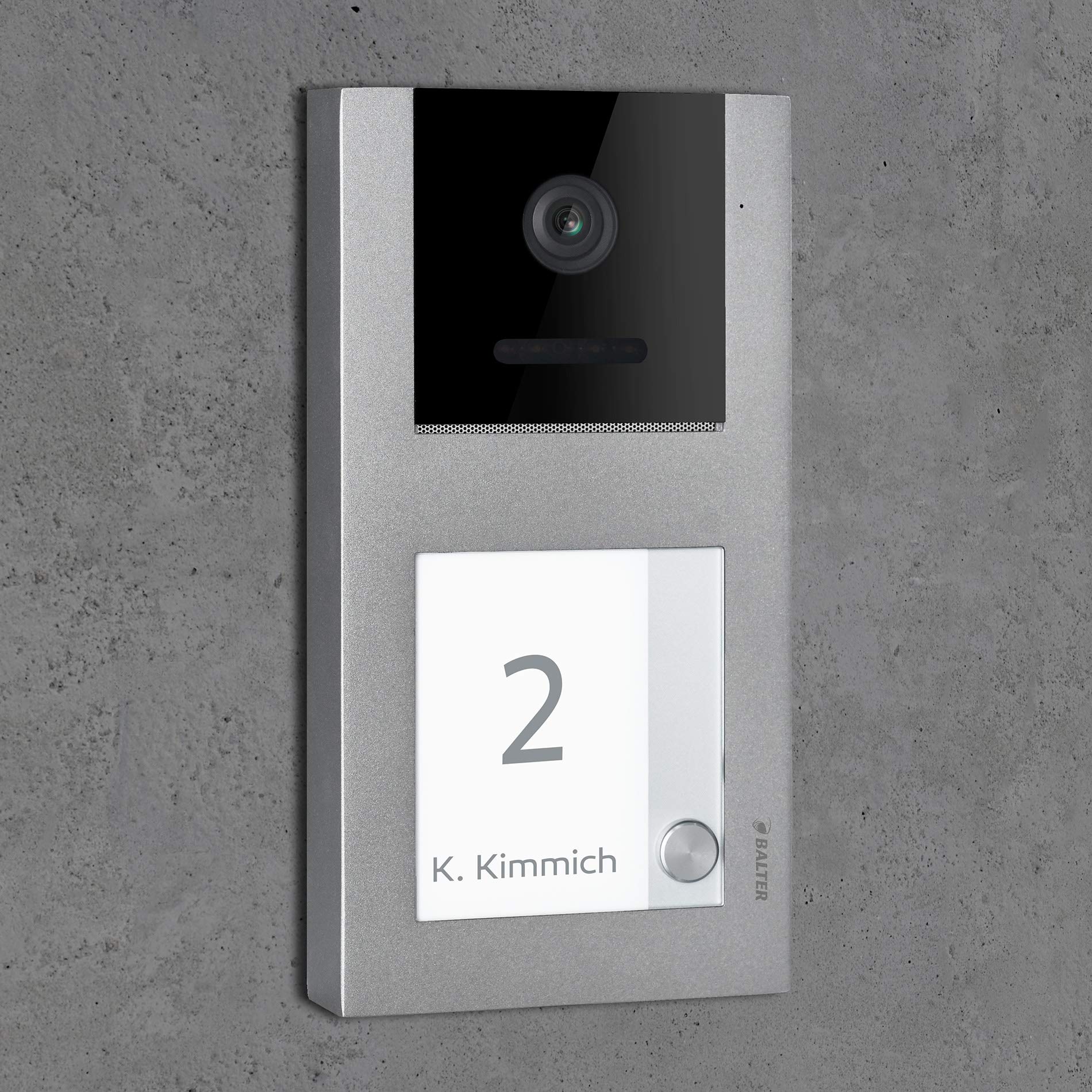 Balter EVO Video Türsprechanlage, Touchscreen, 7 Zoll Monitor, Smartphone App, 2-Draht Bus, Aufputz Türstation für 1 Familienhaus, 1 Türklingel, RFID Funktion (2 Monitore, Ohne App)