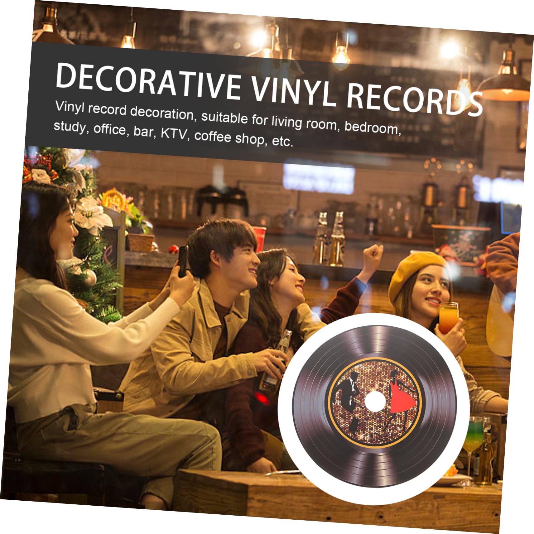 ABOOFAN Decorazioni Murali Vinile Retro - Set Da 6 Pezzi Per Appassionati Di Musica Vintage