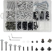 Vista 1 de Kit de 210 pernos de carenado de motocicleta, aleación de aluminio M5 M6, tornillos sujetadores universales coloridos pernos de carenado Kit