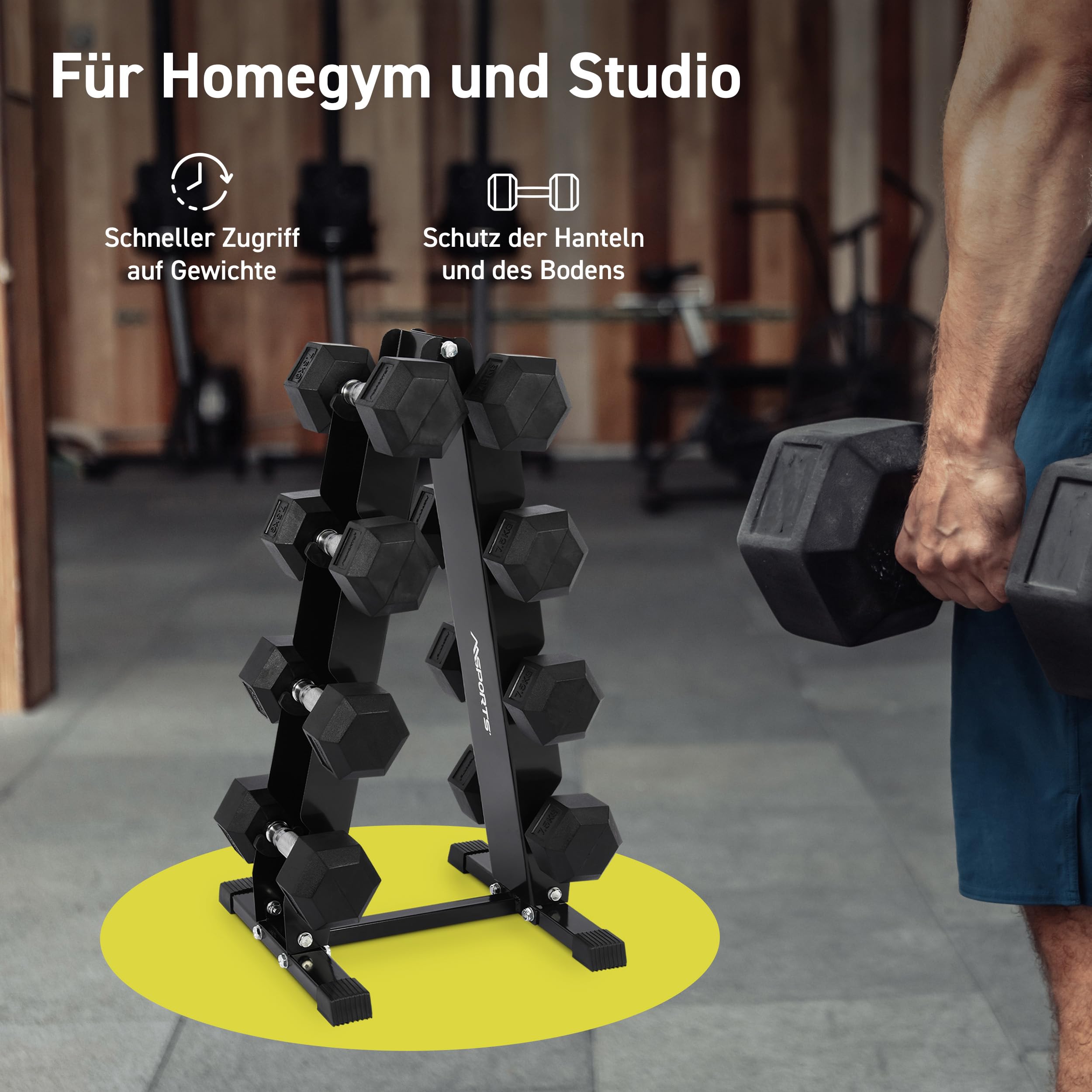 MSPORTS Kurzhantel Rack mit 300kg Belastbarkeit Hantelständer Hantelablage