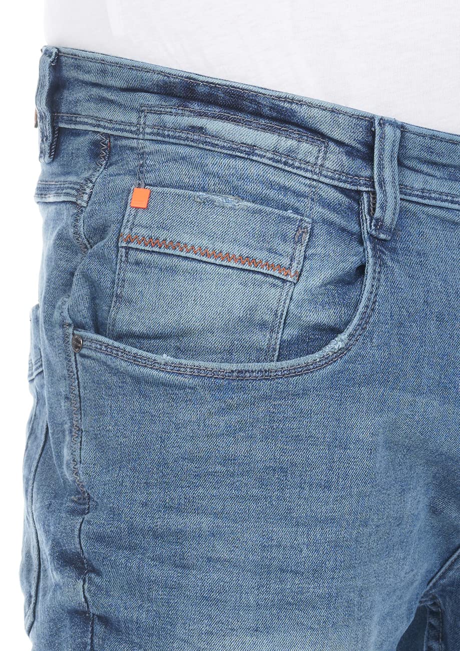 riverso Męskie spodnie jeansowe RIVCaspar Slim Fit Used Look bawełna Denim Stretch czarno-niebieskie szare w29 w31 w32 w33 w34 w36 w38 w40