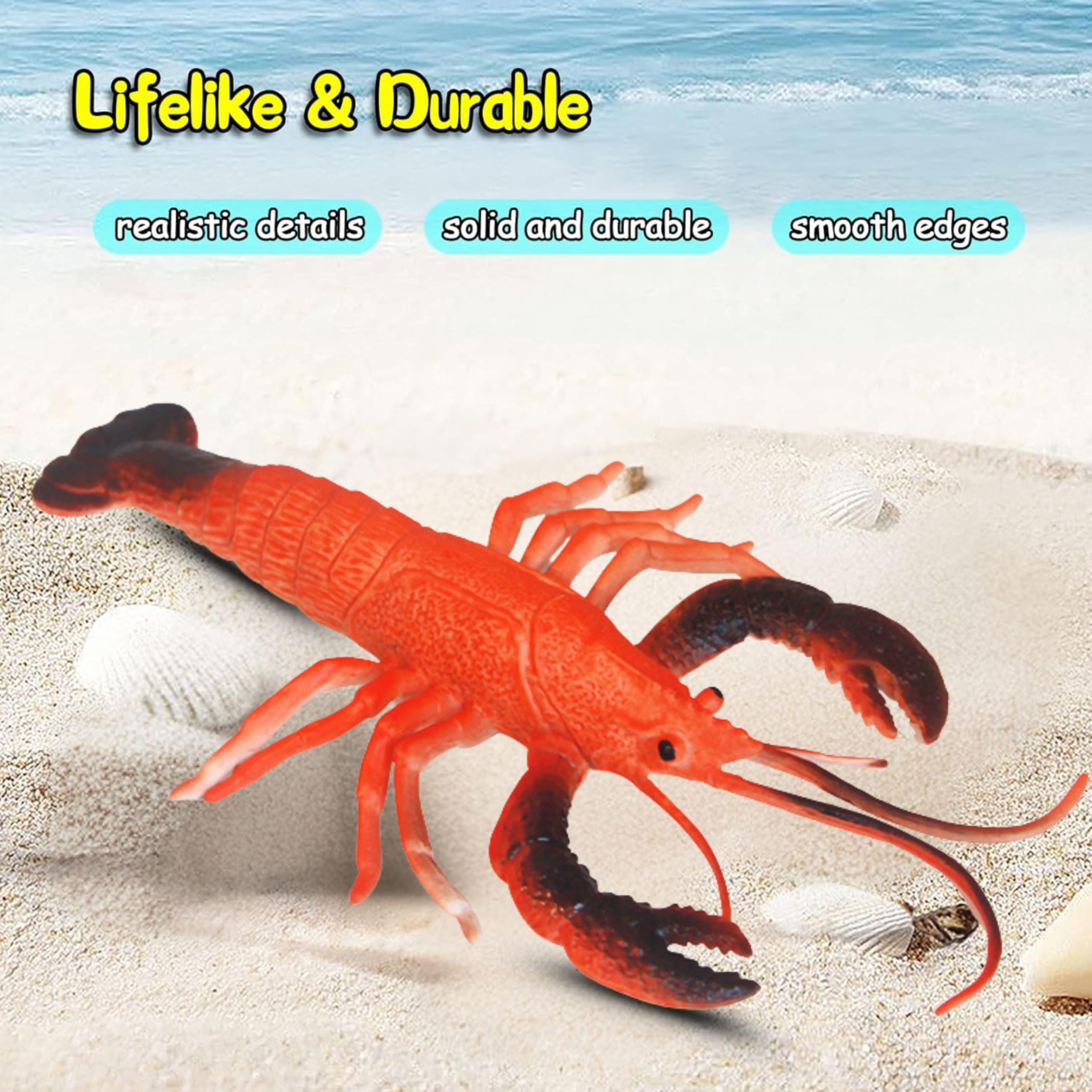 Mallexo Aquatic Sea Animals Toy Set for Kids Medium Size Water Animal 6PCs Marine Jelly Fish Action Figurines for Boys & Girls Birthday Gifts Toys Under Ocean Animal for 3 Year (Sea Toys Sets) - Image 5 thumbnail