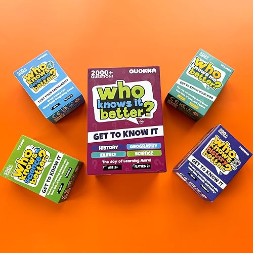 Miniatura 8 de QUOKKA Quién sabe mejor - Original - Juego de trivia de tarjetas familiares  Preguntas divertidas de aprendizaje y educación para familias  Adecuado