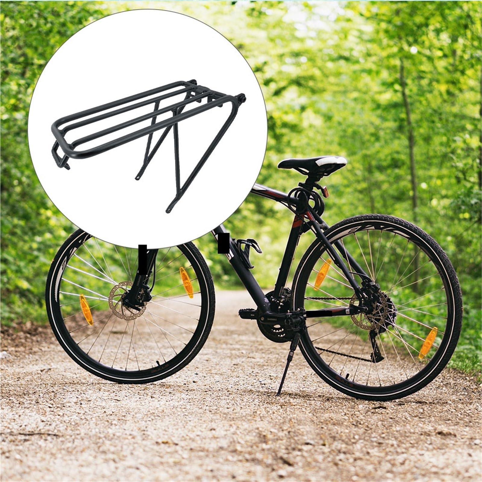 Tylny bagażnik rowerowy, Bagażnik Tylny Roweru Aluminiowego Czarny Srebrny