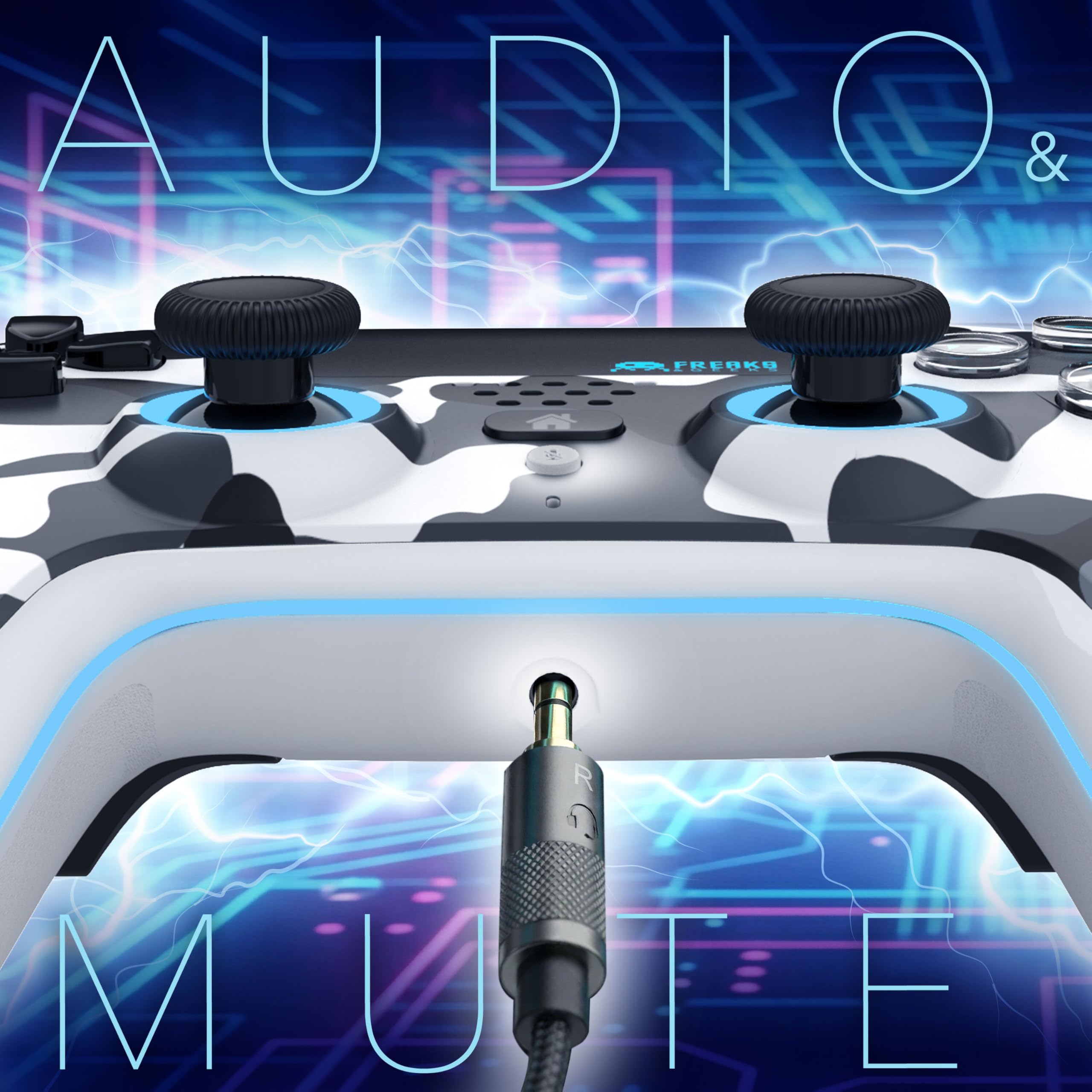 Freaks and Geeks-Manette Bluetooth pour PS5 LED Hall Effect - White Camo
